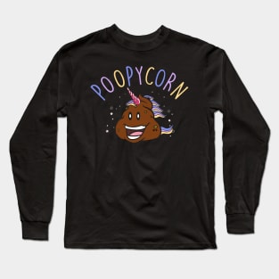 Cute & Funny Poopycorn Adorable Poop Unicorn Long Sleeve T-Shirt